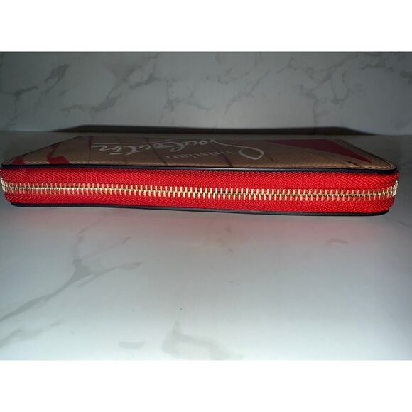 Christian Louboutin Panettone Zip Wallet in Kraft/Red - Picture 4 of 7